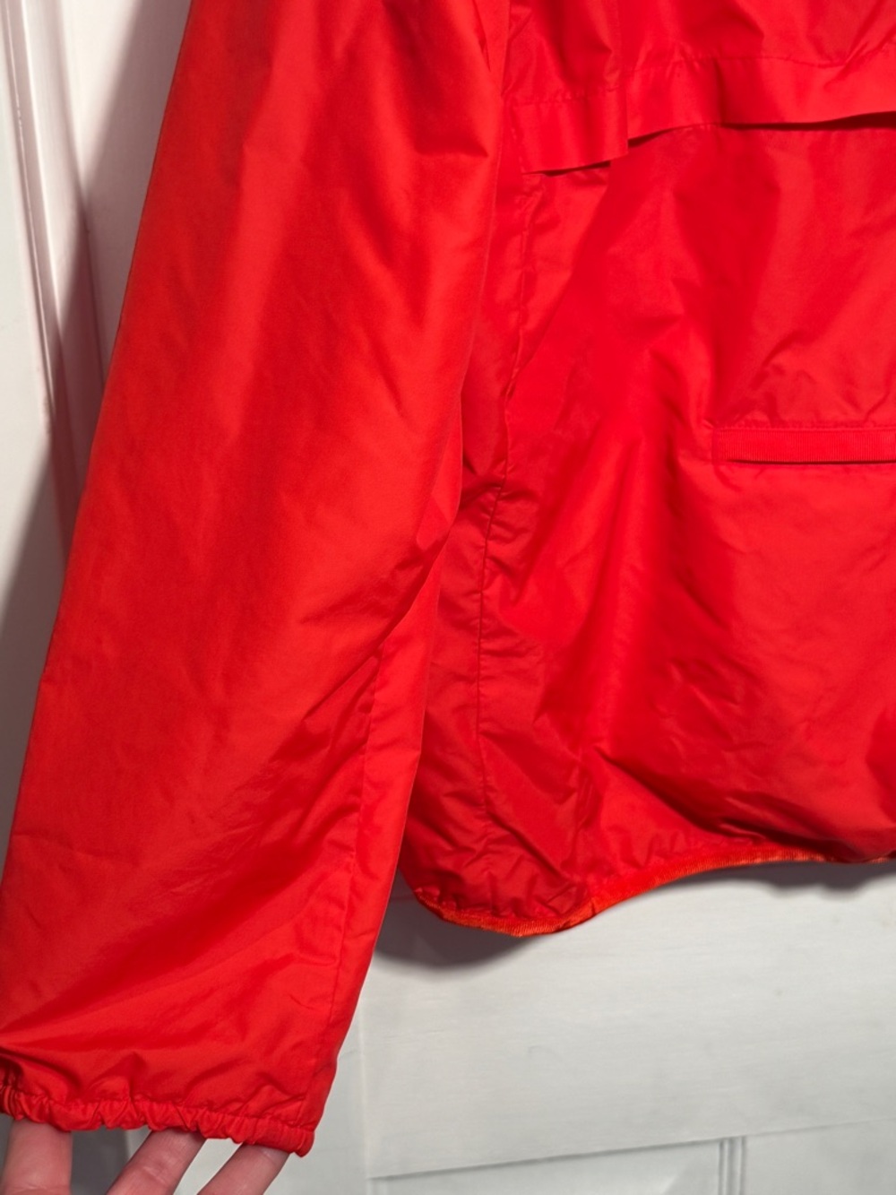 Athleta Red Lightweight Hooded Jacket Zip Front Windbreaker XL Women - Picture 12 of 16
